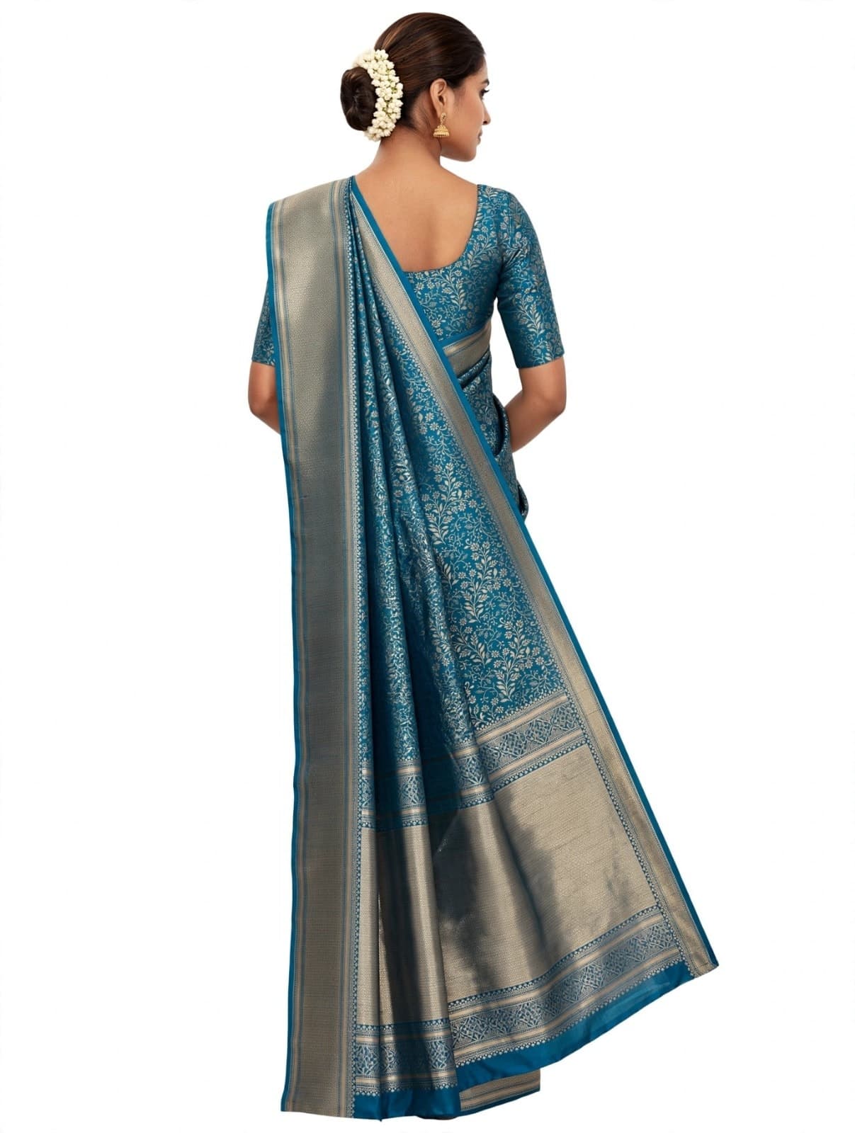 Royal blue Kanjivaram Silk Jacquard Saree